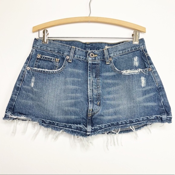 CHIP & pepper ultra distressed button fly mini denim skirt - Picture 11 of 12